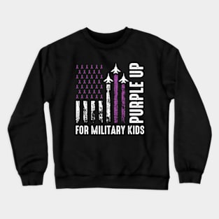 Purple Up For Military Kids | Purple Up For Military Child Crewneck Sweatshirt